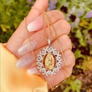 Morena & Proud gold plated Virgin Marry necklace